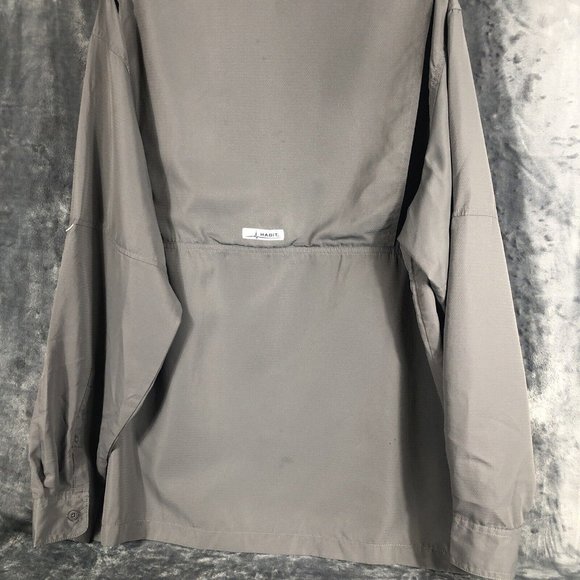 Habit Shirt Mens Extra Large Gray Long Sleeve Vented Fishing Outdoor Upf 40+ - Picture 13 of 16